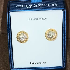 CityXCity 14K Gold Plated Cubic Zirconia Earrings